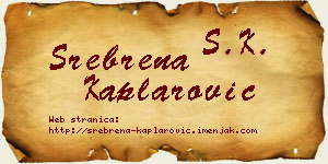 Srebrena Kaplarović vizit kartica